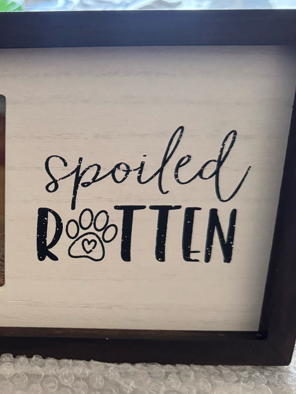 Dog Photo Frame - White/Brown "Spoiled Rotten" Design - Picture 4 of 4